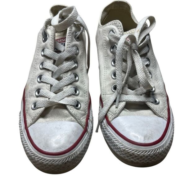 Converse White Canvas Low top Sneakers Size 7 - Picture 8 of 10